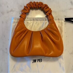 JW PEI Gabbi Ruched Hobo Orange Handbag